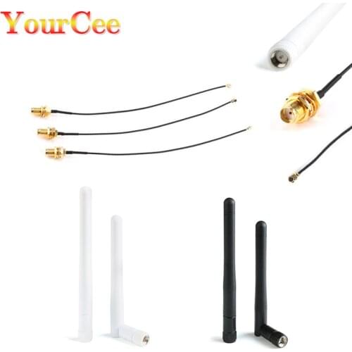 2Pcs/lot 2.4GHz 3dBi Omni 11cm WIFI Antenna with RP SMA Male Plug Connector 15cm SMA Extension Cable to uFL u.FL IPX IPEX4