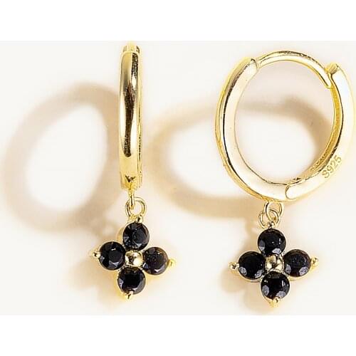 CANNER Hoop Earrings for Women 925Sterling Silver Round Earings Minimalist Colorful Lotus Leaf Zircon Earring Jewelry pendientes