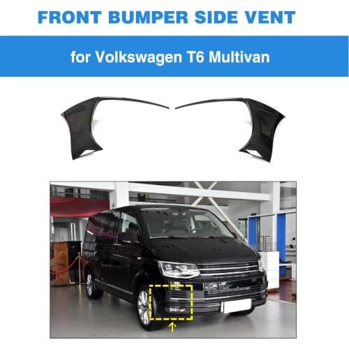 Car Front Bumper Side Vent Trims For Volkswagen T6 Multivan 2015-2019 Front Air Vents Trims Canards Splitters Carbon Fiber