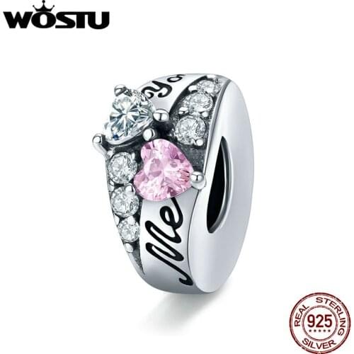 WOSTU 2020 New Sweet Heart Mum Infinity Charm Bead fit Original charms silver 925 Bracelet Pulsera Women Berloque