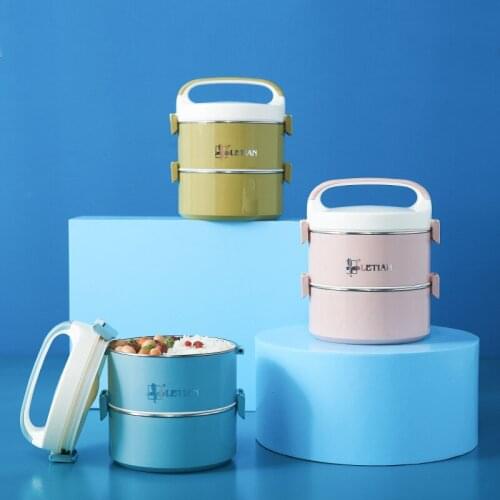 TUUTH Stainless Steel Double Layer Lunch Box Water Injection Insulation Leakproof Bento Box Portable Food Container
