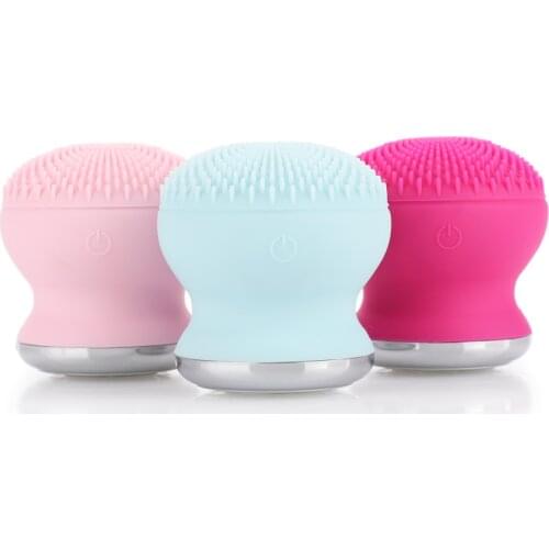 Effective Face Cleansing Brush Waterproof Vibration Massager Facial Blackhead Remover Skin Pore Cleaner Silica Gel 2 In 1