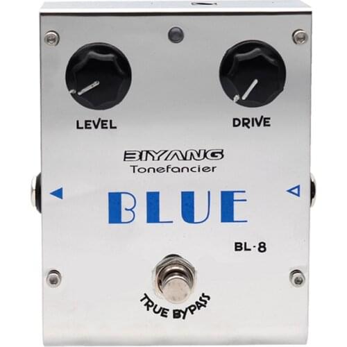 Biyang ToneFancier BL-8 BLUE Overdrive Effect Electric Guitar Pedal True Bypass Design with Gold Pedal Connector
