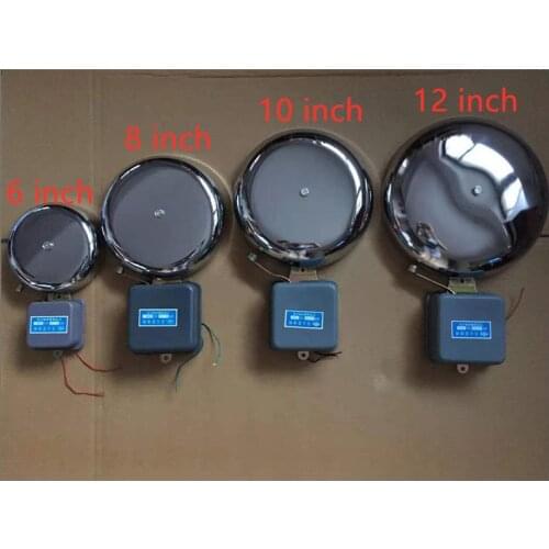 Tradition electric bell 6/8/10/12 inch AC24V 48V 110V 220V High DB Alarm Bell High Quality Door bell School Factory Bell