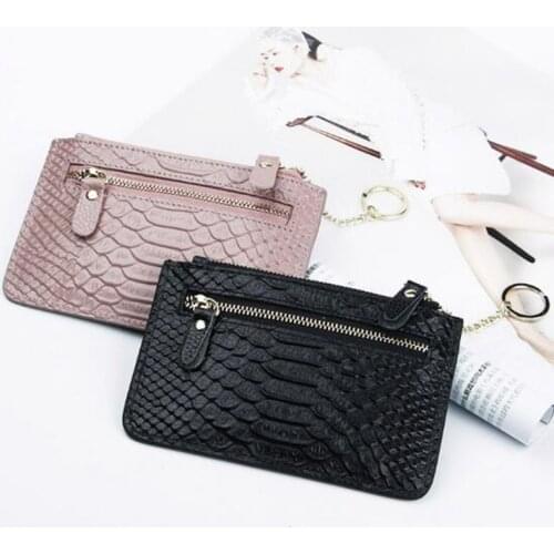 Luxury Brand Coin Purse Wallet Genuine Leather Small Coin Purse Design key Ring Double Zipper Coin Wallets Porte Monnaie Femme