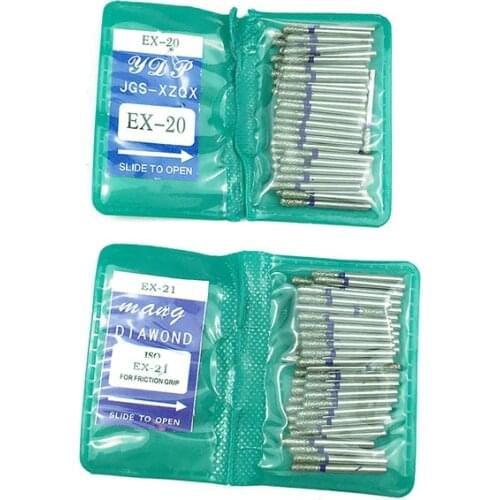 EX-20 EX-21 Dental Diamond FG High Speed Burs for Polishing Smoothing tooth Dental Drills Brushes