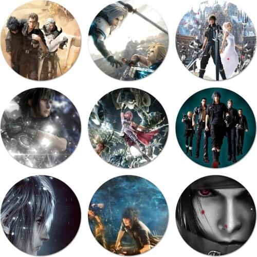 Final fantasy xv ffxv Icons Pins Badge Decoration Brooches Metal Badges For Backpack Decoration 58mm