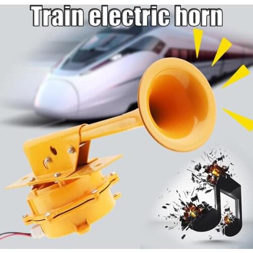12V /24V 1280DB Super Loud Aviation Aluminum Train Track Horn No Need Compressor Car Trumpet for Truck Boat Train Lorry Vehicle