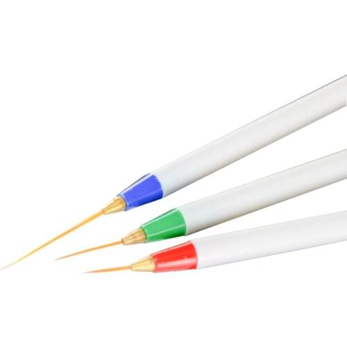Good Quality 3pcs Fashion Nail Art Acrylic Tips Liner Drawing Brush Pen Plastic Beauty Nail Brush Personal Nail Care Pens Tool