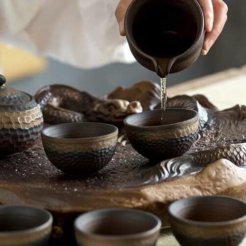 Japanese Style Ceramic Retro Tea Bowl Teacup Coarse Pottery Small Tea Cup Chinese Kung Fu Coffee Mug Drinkware Crafts Gifts