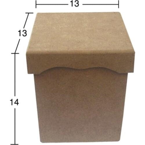 KU264 Middle Size Storage Container, Unpainted Raw Wood Mdf Box