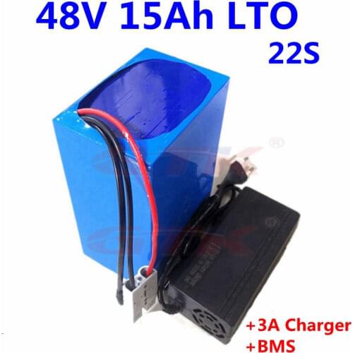 48v 15ah LTO Lithium titanate battery 20S BMS for 48v bakfiets vehicle bike ebike electric motorcycle hybrid scooter +3A charger