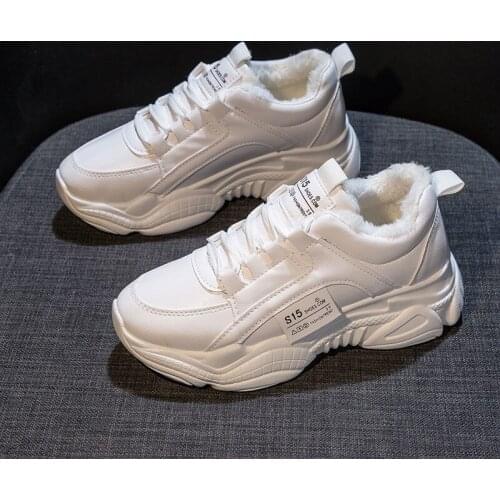 Womens Chunky Sneakers 2021 Fashion Women Platform Shoes Lace Up Breathable Vulcanize Shoes Women Female Trainers White Shoes