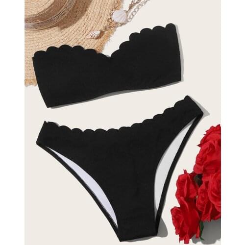 Fashion Women Solid Bikini Sets Summer Ladies Sexy Strapless Sleeveless 2pcs Set Swimming Suits Beach zwemkleding voor dames NEW