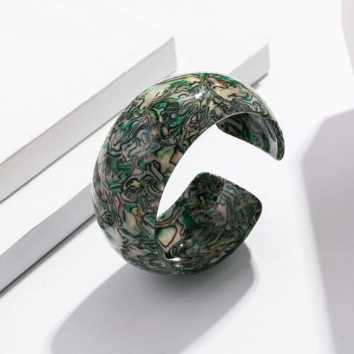 Fashion Leopard Bangle Acetate Plate Opening Wide Cuff Bracelet Women Jewelry Gift Decor