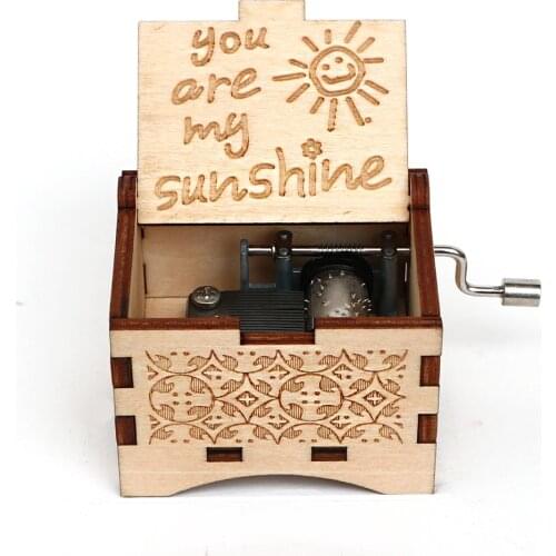 Black You Are My Sunshine Music Box Antique Carved Wooden Musical box Christmas Gift Valentine gift Birthday Gift