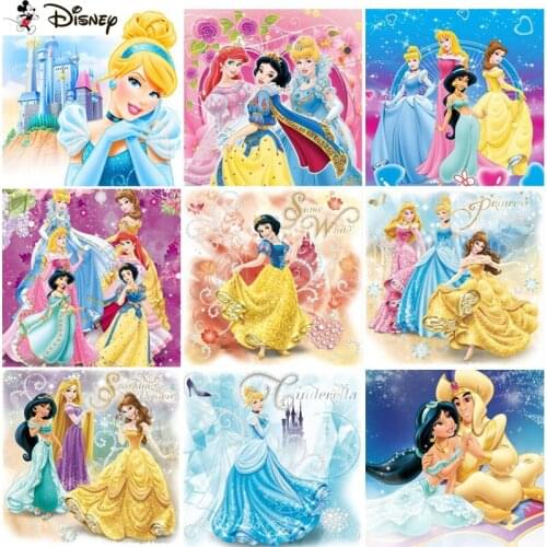 Disney 3D Diamond Painting "Cartoon princess" DIY Full Rhinestones Drill Cross-stitch Kits Square Round Diamond Embroidery
