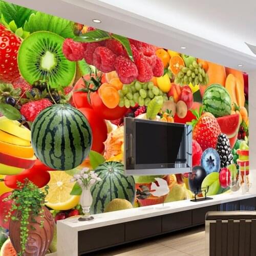 Custom Size 3D Wall Mural Wallpaper For Walls Papel De Parede 3D Kitchen Restaurant Fruit Shop Background Decor Photo Wall Paper