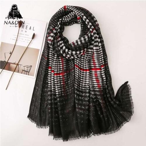 NEW Women viscose plaid print scarf muslim hijabs ladys fashion wraps bandana shawl islamic eid muffler 10pcs/lot fast shipping