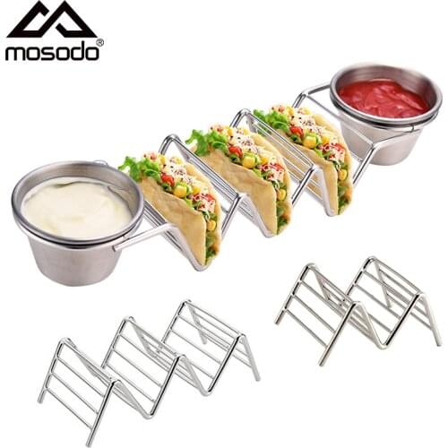 Mosodo Mexican Restaurant Stainless Steel Pancake Rack Taco Holder Pizza Display Stand Spring Roll Food Rack Kitchen Tools