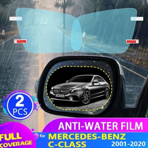 Car Rearview Mirror Film for Mercedes-Benz C-Class W203 W204 W205 2001-2020 2002 2003 Anti Fog Rainproof Sticker Accessories