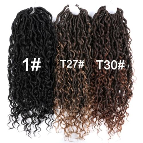 River Goddess Locs 18” 95G/Pcs Crochet Hair Braids Wavy Twist Faux Locs Hair Synthetic Hair Extensions Free Shipping