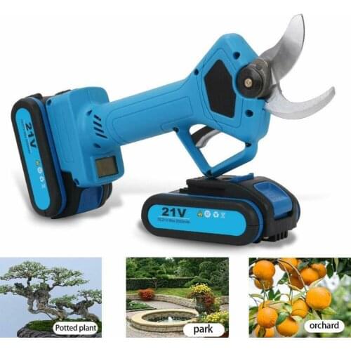 1 Set Rechargeable Cordless Lithium Pruning Shears Electric Garden Branch Cutter With 2 Battery Home Garden Plant Shaping