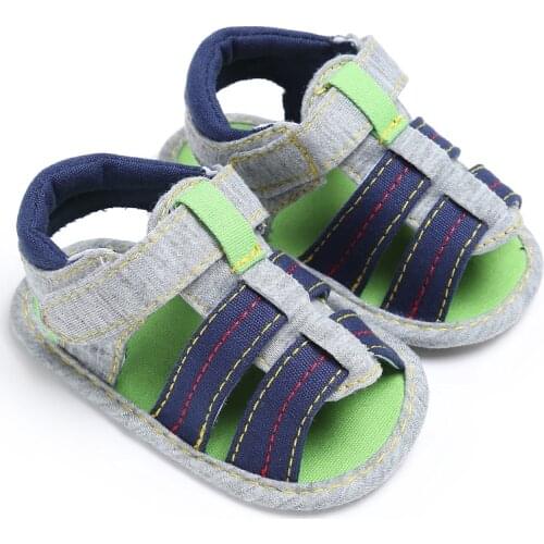 Sandals New Summer Newborn Baby Unisex Boy Girl Sandals Soft Sole Crib Shoes Sneaker Prewalker Flat With Heel Type Blue Sandal