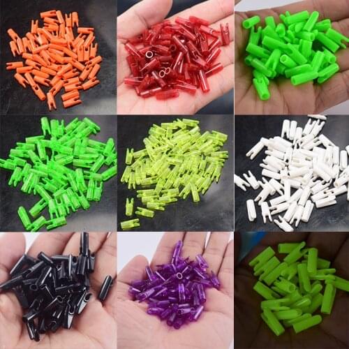 50pcs DIY Archery Accessory Plastic Arrow Pin Nocks Size S For ID4.2mm ID6.2mm 3.2mm Arrow Shaft
