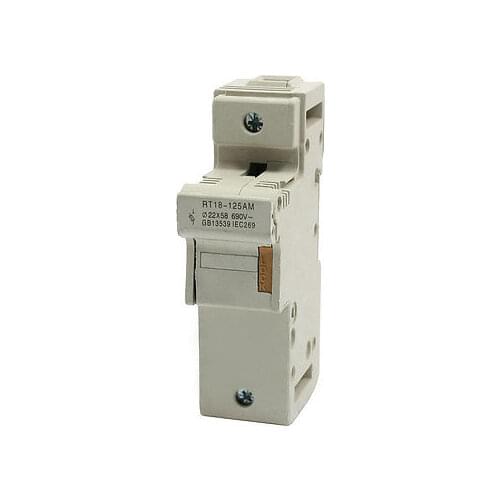 SENKA ELECTRIC 35mm DIN Rail Mounting 22 x 58mm Cylinder Fuse Holder Single Pole 125A