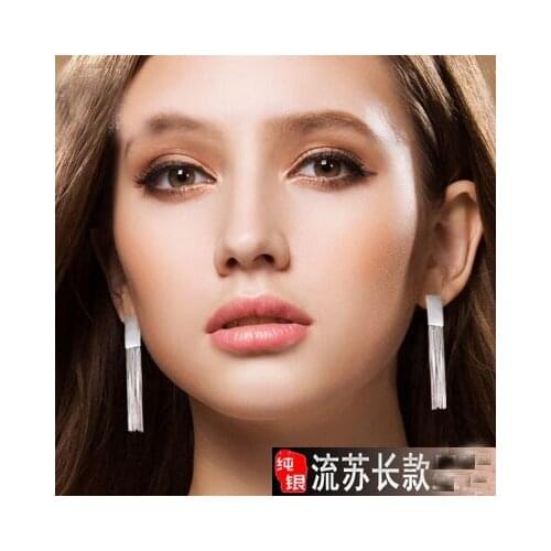 925 Sterling Silver Long Earrings for Women New Design Lovely Girls Christmas Gift Statement Jewelry Korean Women Earrings