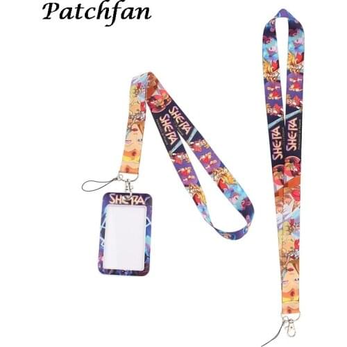 AD247 Patchfan Cartoon princess Mobile Phone Lanyard With Care Cover For Key USB Badge Holder Neck Lanyard