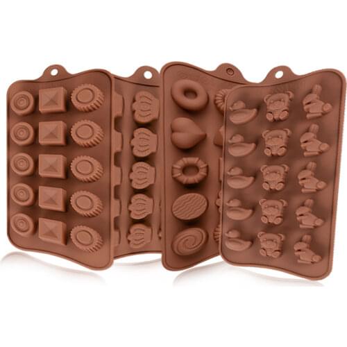 DIY Chocolate Silicone Mold Baking Molds with Various Shapes of Love Shells and Flowers Pudding Fudge Cake Decorating Accessorie
