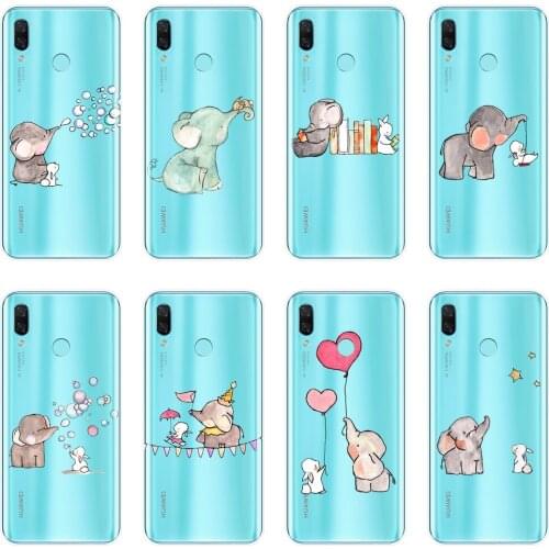 Elephant Rabbit Heart Phone Case Silicone For Huawei Nova Smart Lite 2017 Soft Back Cover For Huawei Nova 3 3I 3E 2i 2 Lite Plus