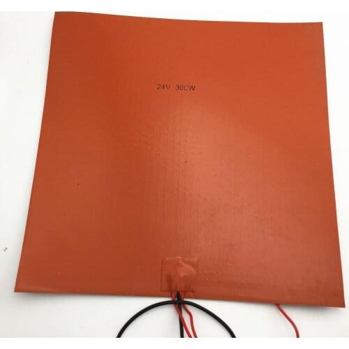 Funssor 1pcs 24V 300W Silicone Heater Bed Pad w Thermistor for 3D Printer Heat Bed Electric Pads Silica Gel Orange
