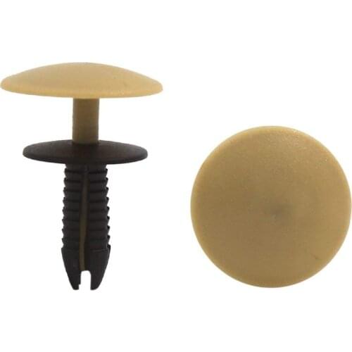 Uxcell a16092200ux0531 40Pcs Beige Black Plastic Rivets Push Pin Fastener Retainer Clips 7mm for Car, 40 Pack
