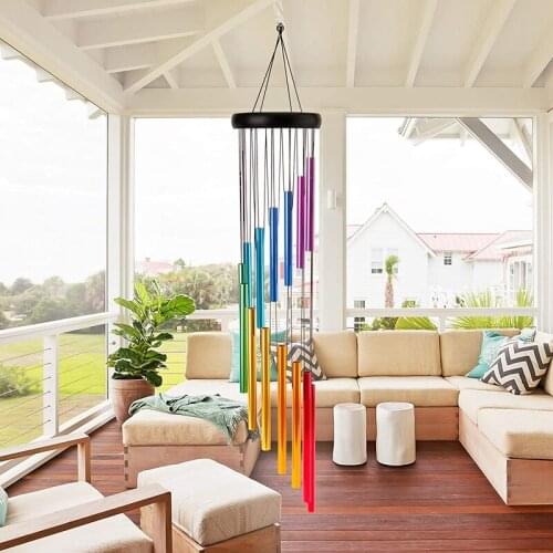 Wind Chimes Outdoor Metal Wind Chimes Tubes Dark Tone Wind Chimes with Soothing for Terrace Porch Backyard Decoration