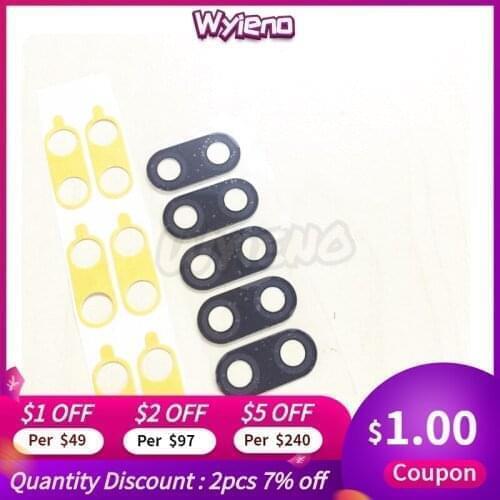 Wyieno 50Pcs/Lot Mi8Lite Real Camera Glass Lens For Xiaomi 8 Lite Back Rear Camera Panel With Glue Tracking