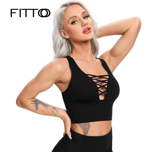 Women Hollow Sports Bra Top Fitness Women Racerback Running Crop Tops Black Workout Padded Yoga Bra High Impact Activewear