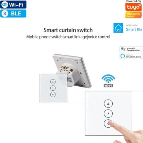 10A Dual-mode Bluetooth WIFI Touch Smart Curtain Switch Timing EU Switches Tuya APP Remote Voice Control With Alexa Google Home