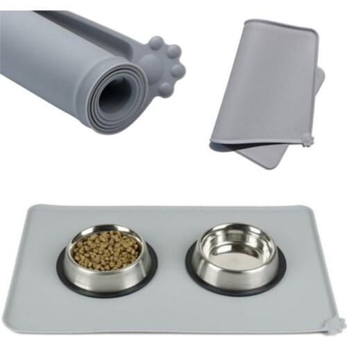 47*30CM Dropship Waterproof Pet Silicone Mat Dog Cat Feeding Placemat Pet Bowl Drinking Mat Easy Washing Pet Supplies