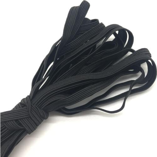 5Yards/lot 1/4" 6mm Black High-Elastic High-Quality Elastic Band Rubber Band Elastic Line DIY Sewing Accessories Lace Trim