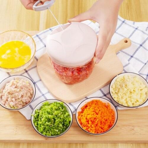 500/900ML Multifunction Hand Chopper High Speedy Design Vegetable Fruit Twist Shredder Manual Meat Grinder Chopper Garlic Cutter