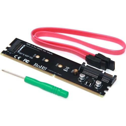 DDR3 DDR4 DDR2 to M2 SSD Adapter M.2 NGFF B Key Riser Card SATA 15Pin Power + SATA 7Pin Data Port Support 2242 2260 2280 M.2 SSD
