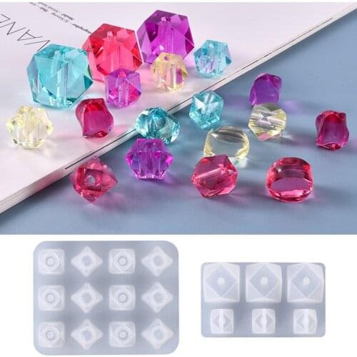 Diamond Silicone Mold DIY Crystal UV Epoxy Resin Mould Jewelry Pendant Making Tools Irregular Curved Beads Handmade Crafts
