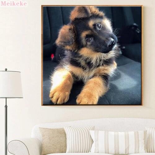 Ne'w German Shepherd 5d diamond painting cross stitch full spuare&round 5D diamond embroidery for home decoration diamonds