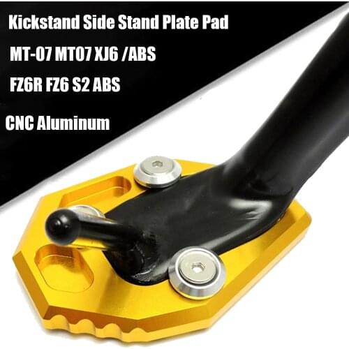 For Yamaha MT-07 XJ6 FZ6 CNC Side Stand Enlarge Extension Kickstand MT-07 MT07 XJ6 /ABS FZ6R FZ6 S2 ABS Accessories Motorbike