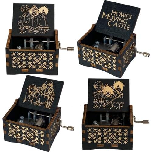 Wooden Music Box Childrens Toys Japanese Anime Music Box Halloween Christmas Gift Birthday Gift Home Decoration