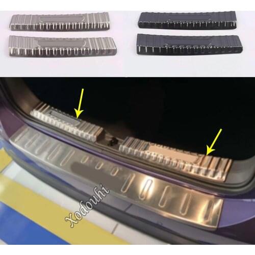 For Volkswagen VW T-cross Tcross 2018 2019 2020 Car Stainless Steel Inside Rear Trunk Bumper Trim Plate Frame Threshold Parts