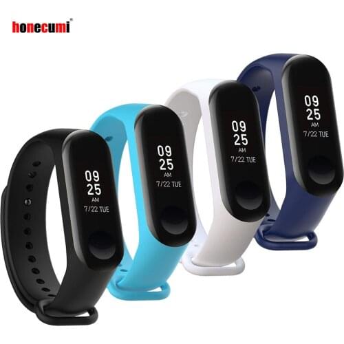 Honecumi 4 Pack Bracelet For Mi Band 3 Strap Sport Silicone Watch Wrist Band For Xiaomi Mi Band 3 Correa Smart Band Accessories
